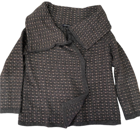 Banana Republic Italian Yarn Basket Weave Knit Shawl Neck Jacket Sz Med - Picture 3 of 10